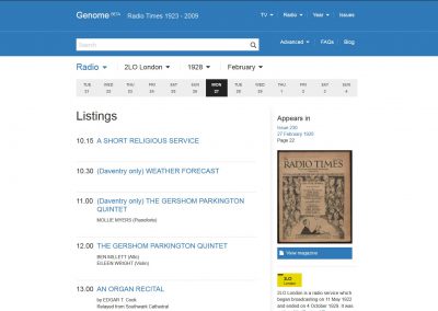 Listings page 1920s